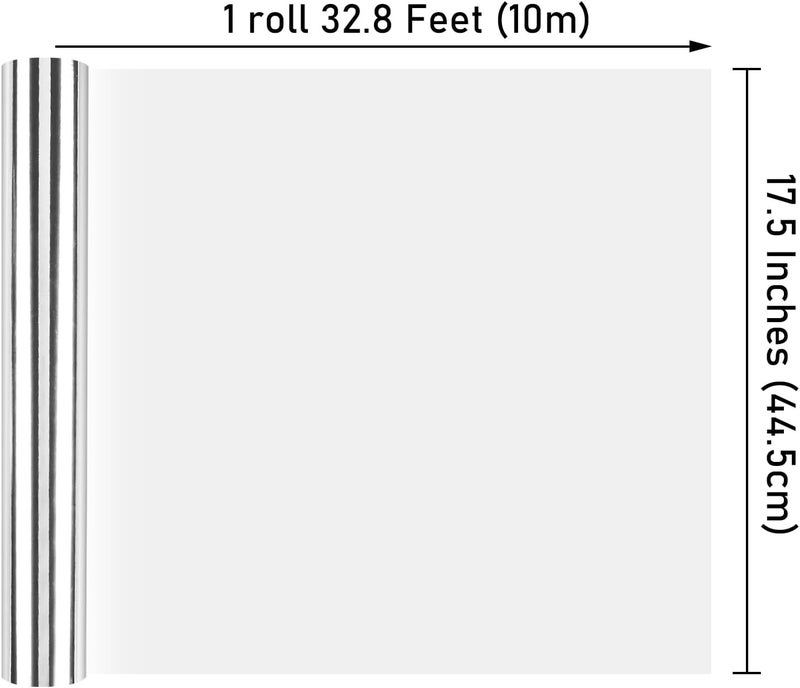 NESCCI Silvery Metallic Wrapping Paper, Solid Color Paper-2 Roll,17 Inches X 32.8 Feet Per Roll,Gift Wrapping Paper,Perfect for Wedding,Valentine's Day, Birthday,Baby Shower,DIY Bouquet - Image 2